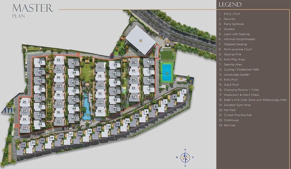 Sattva Springs Master Plan - villa layout and green spaces
